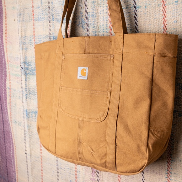 Tan Upcycled carhartt Tote bag - Picture 4 of 7